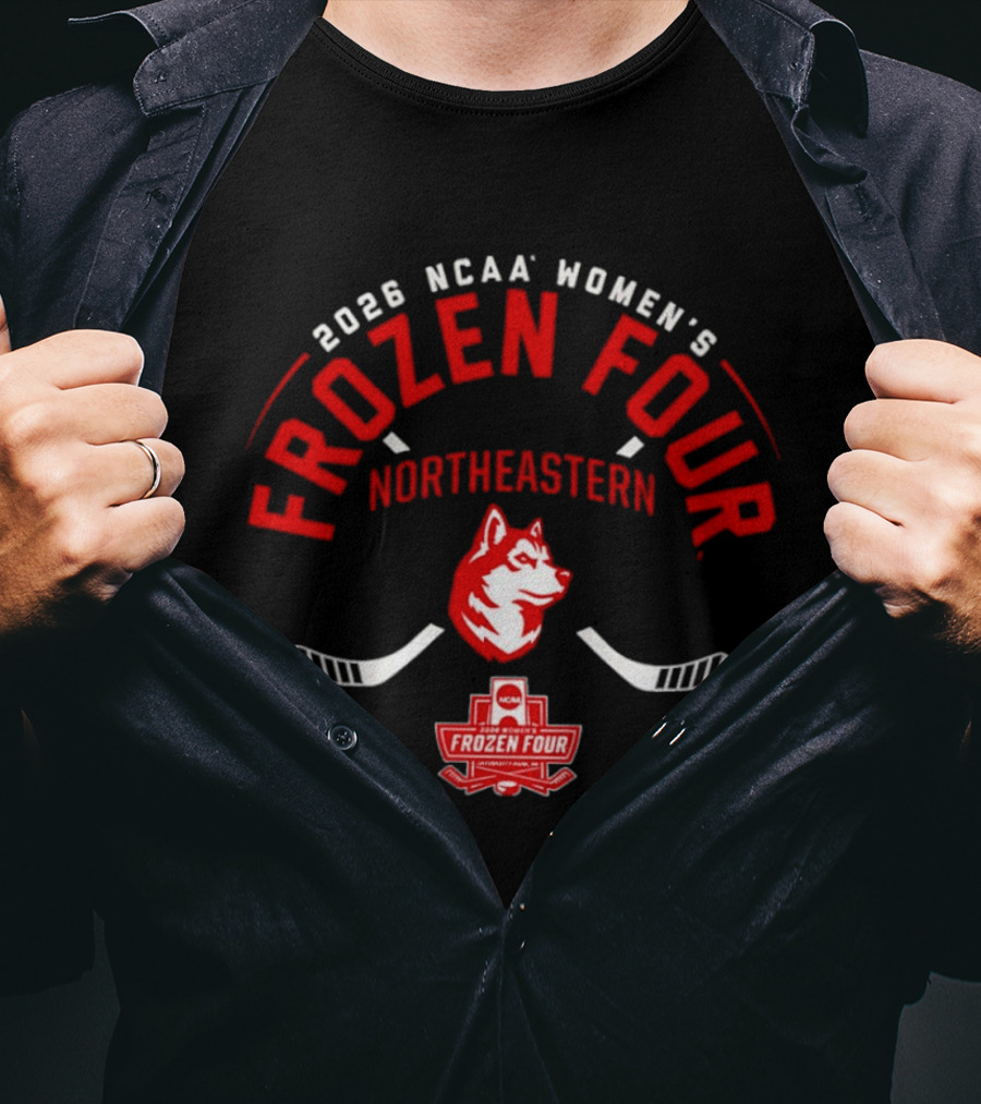 2026 NCAA Women's Frozen Four Northeastern Huskies Hockey T-Shirt