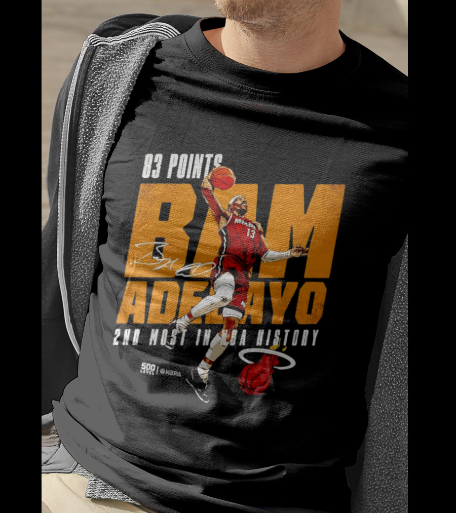83 Points Bam Adebayo Miami Heat 2nd Most In NBA History T-Shirt