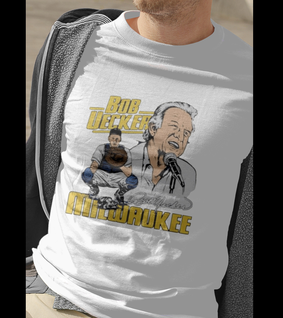 Bob Uecker Milwaukee Catcher Microphone Pose T-Shirt