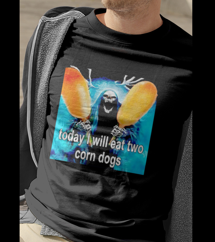 Grim Reaper Eating Two Corn Dogs Paranormal Humor Today I Will Eat T-Shirt