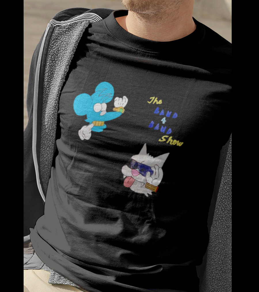 The Itchy And Scratchy Band 4 Band Show Cartoon Characters T-Shirt
