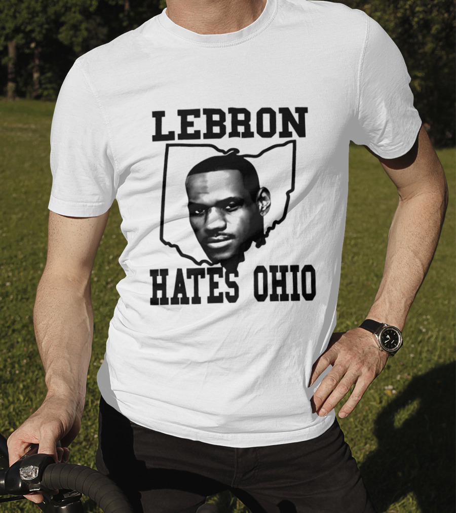 Lebron Hates Ohio Outline With Face T-Shirt