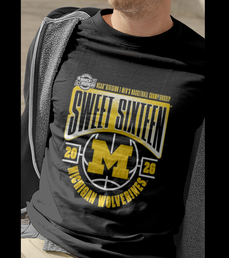 NCAA Men's Basketball Championship Sweet Sixteen 2026 Michigan Wolverines T-Shirt