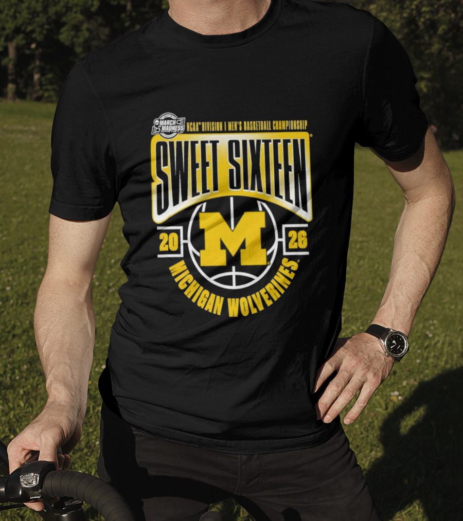 NCAA Men's Basketball Championship Sweet Sixteen 2026 Michigan Wolverines T-Shirt