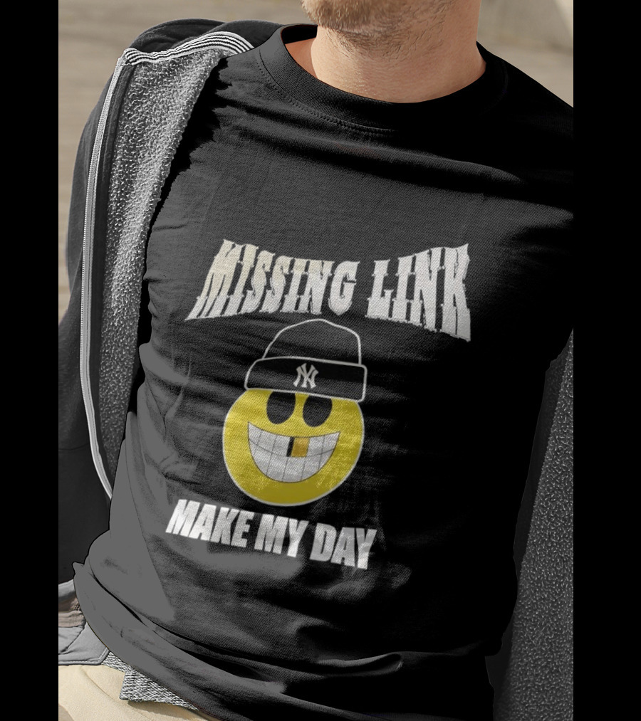 New York Yankees Missing Link Make My Day Smiley Face T-Shirt