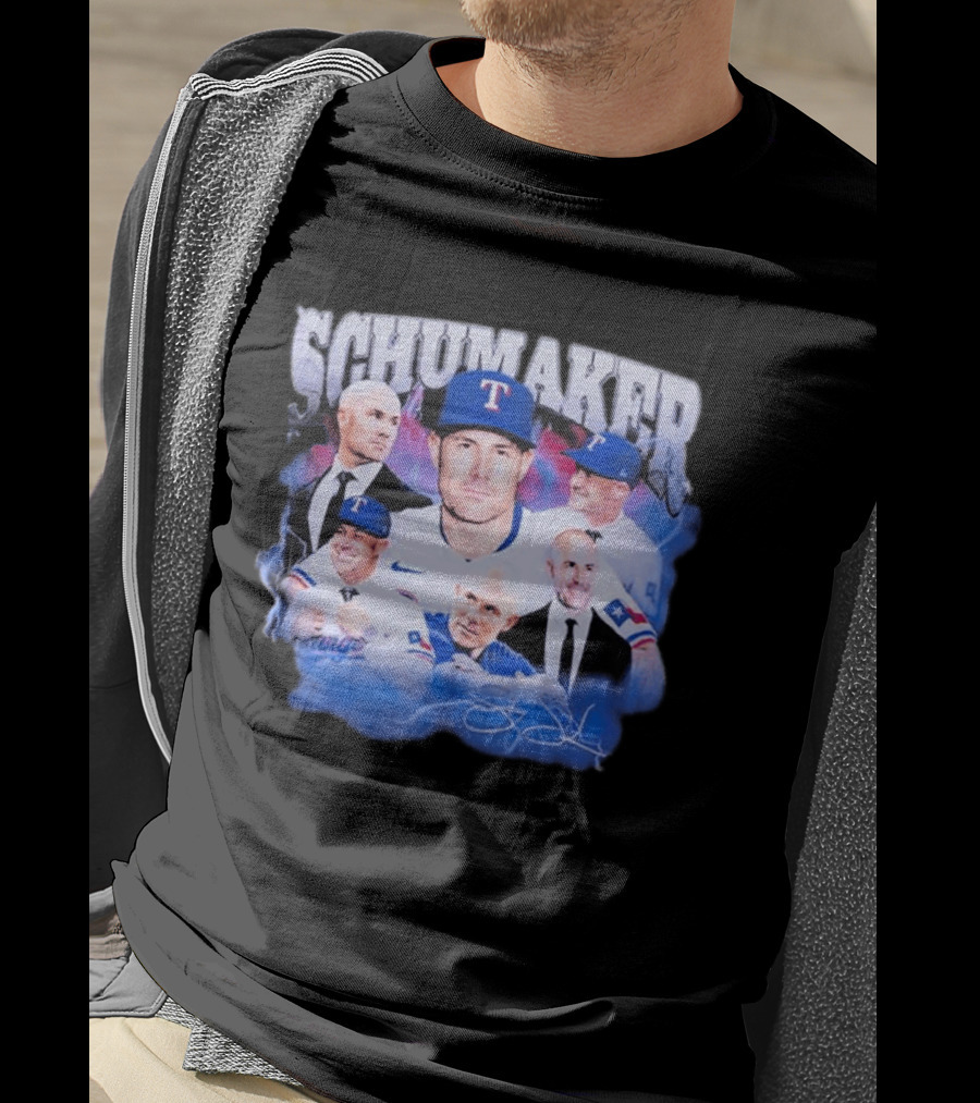 Rangers Schumaker Montage Baseball T-Shirt