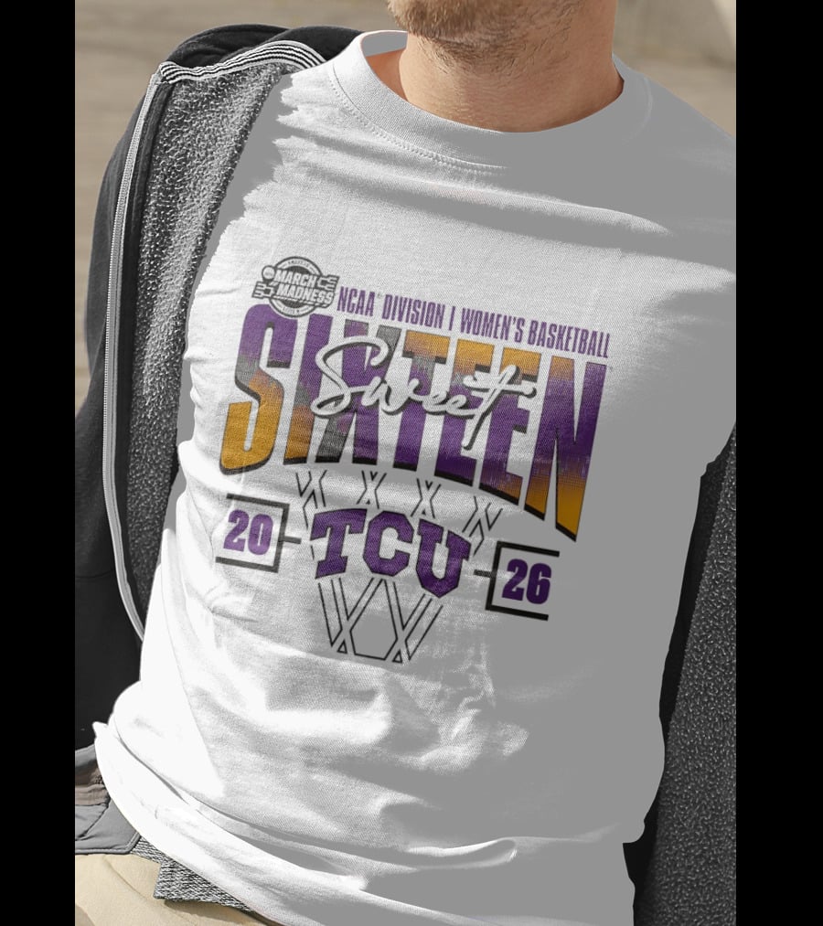 TCU Horned Frogs 2026 NCAA Division I Women's Basketball March Madness Sweet Sixteen T-Shirt