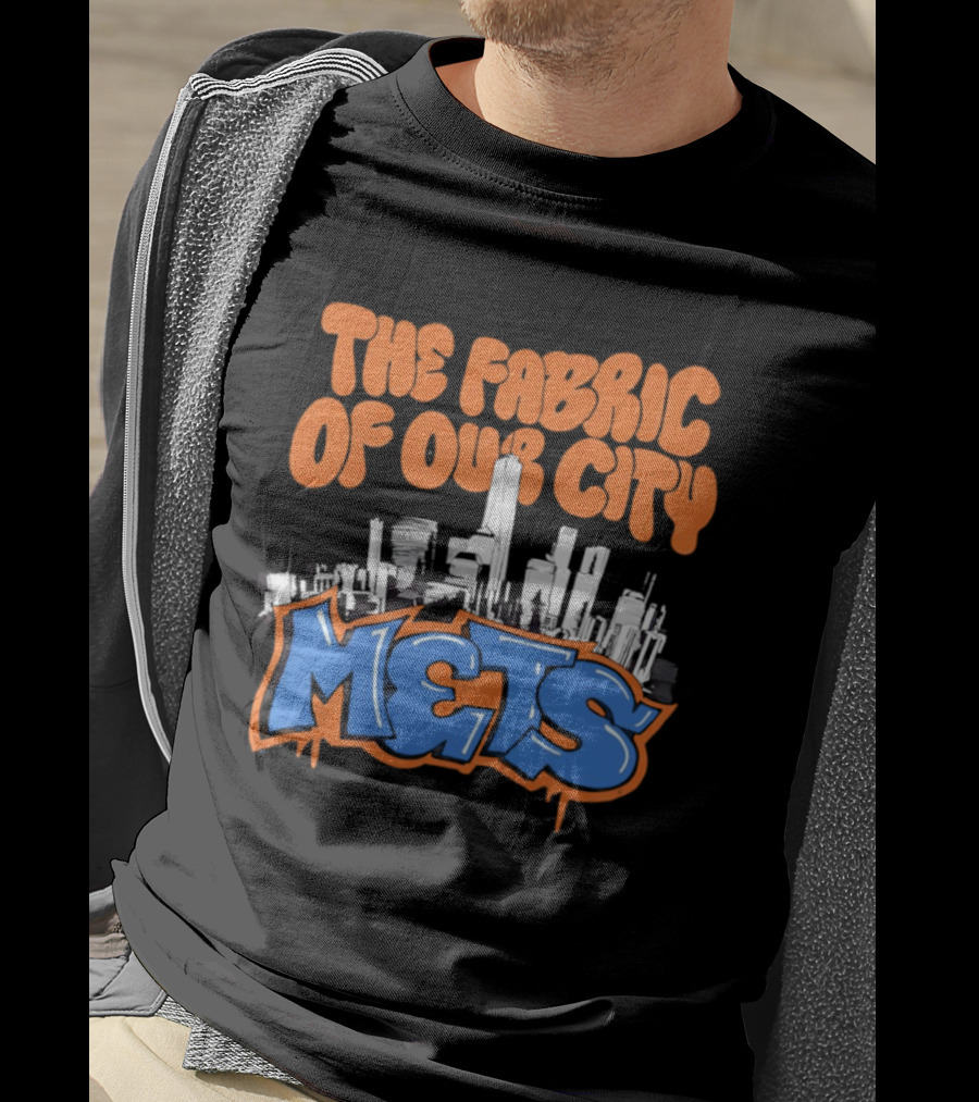 The Fabric Of Our City Mets New York Skyline Graffiti T-Shirt