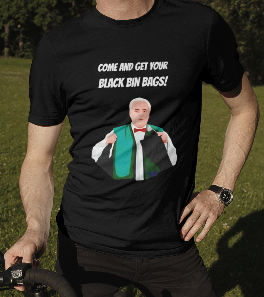 Brian Potter Come And Get Your Black Bin Bags Comic T-Shirt