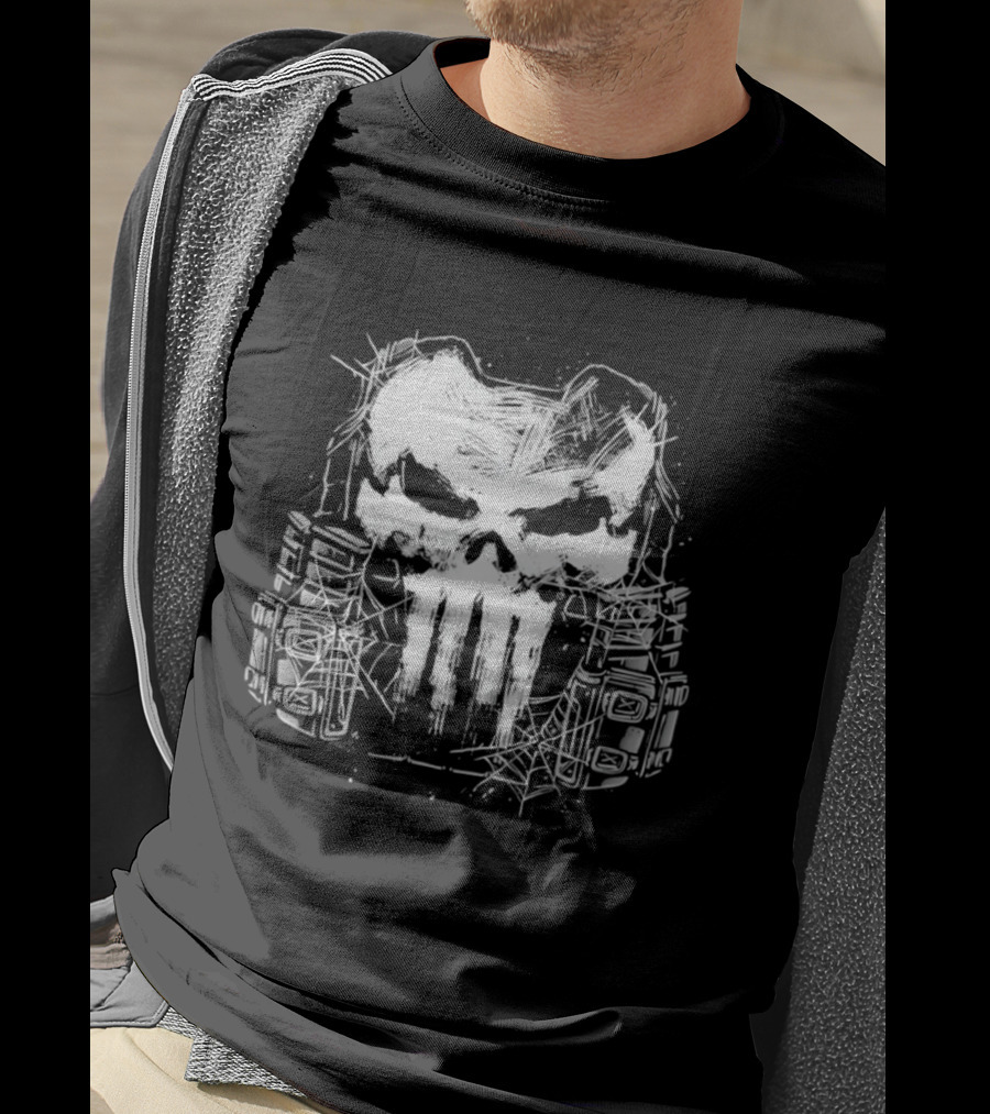 Punisher Skull Tactical Vest Halloween Night T-Shirt