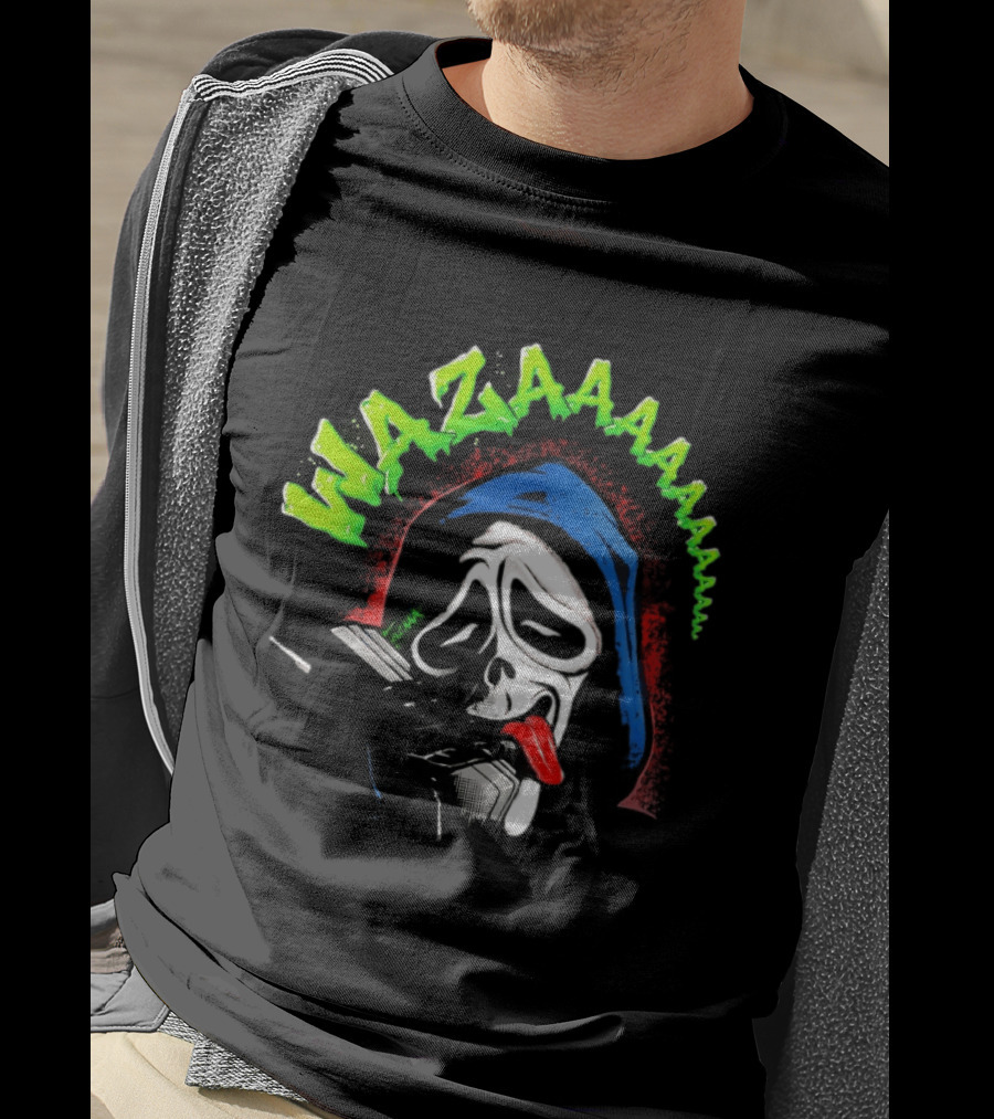 Scary Movie Ghostface Wazaaa Scream Mask Colorful Expression T-Shirt