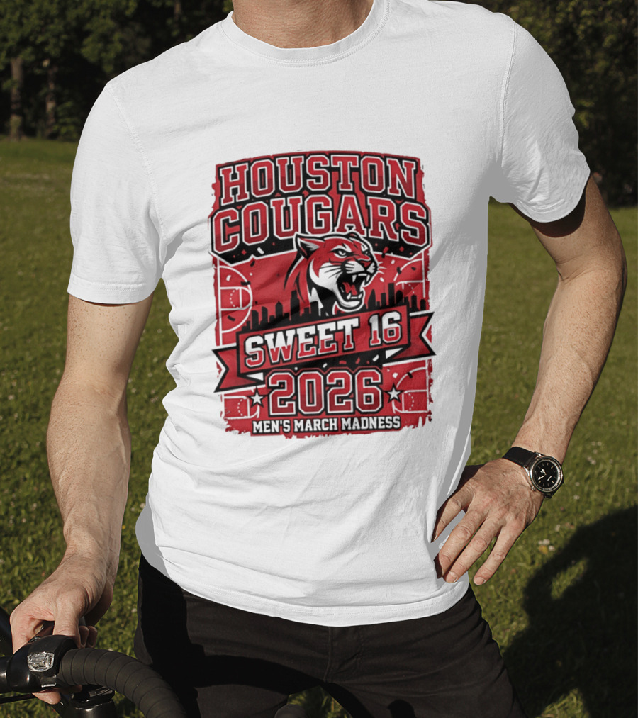 Houston Cougars 2026 NCAA Sweet 16 March Madness City Skyline T-Shirt