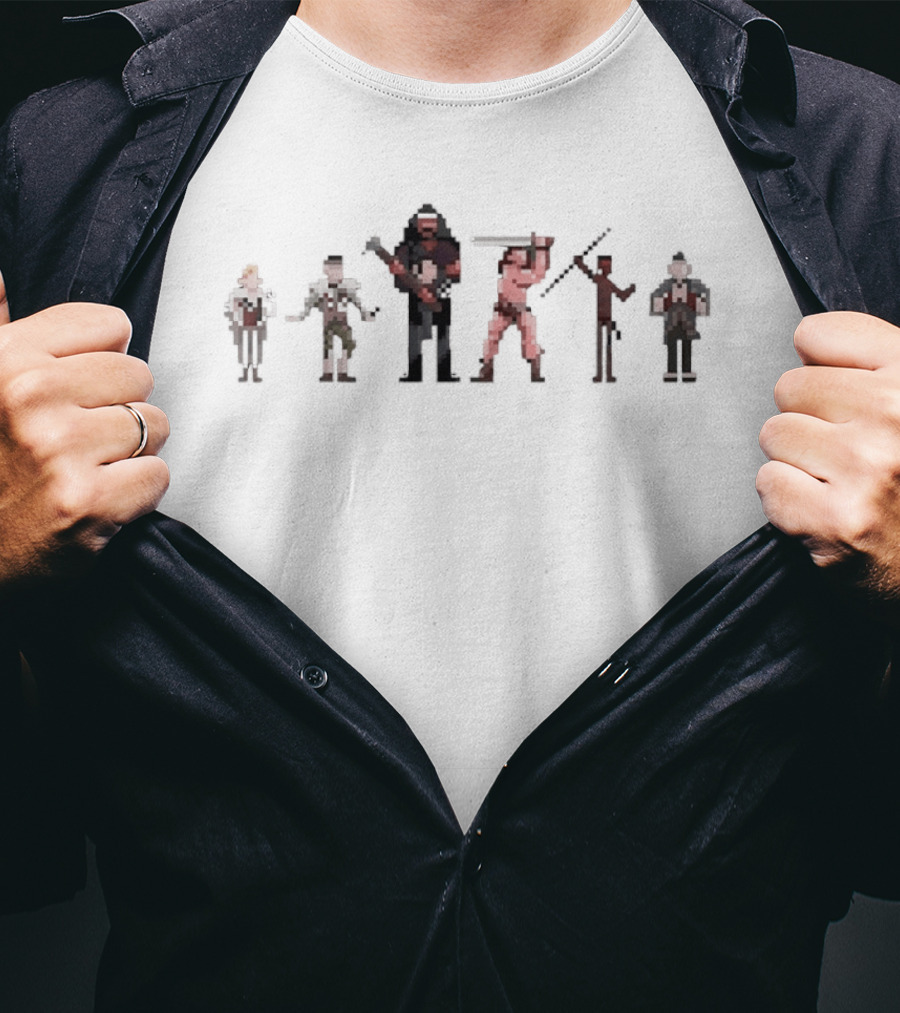 Hyborian Age Warriors Conan Pixelated Characters Retro Gaming Edition T-Shirt