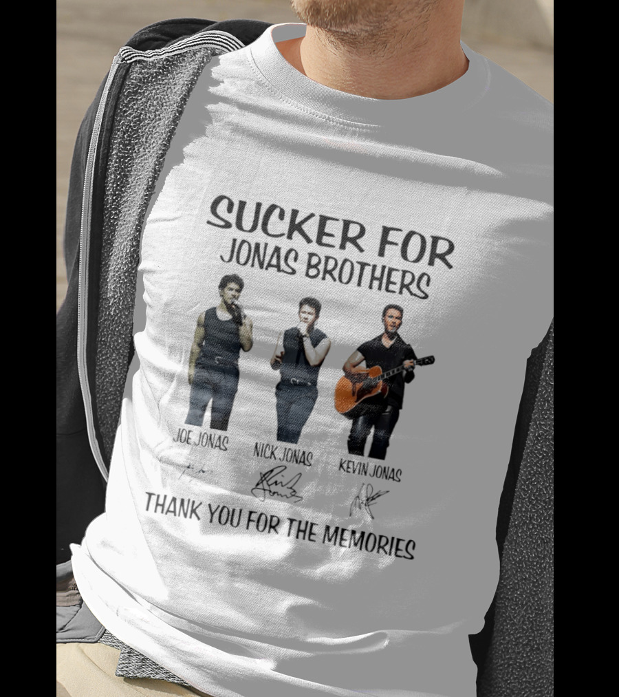 Joe Jonas Nick Jonas Kevin Jonas Sucker For Jonas Brothers Thank You For The Memories T-Shirt