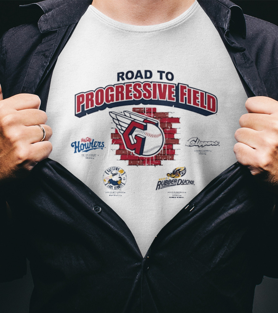 Cleveland Guardians Road To Progressive Field Hornets Clippers 401 Hawks T-Shirt
