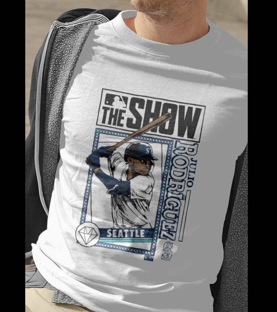 MLB The Show Julio Rodriguez Seattle Mariners Caricature 44 T-Shirt