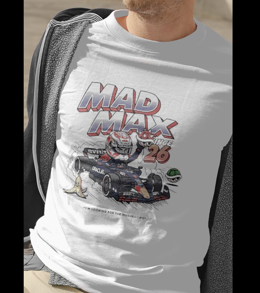 Mad Max 26 Mario Kart Racing With Bananas And Mushrooms T-Shirt