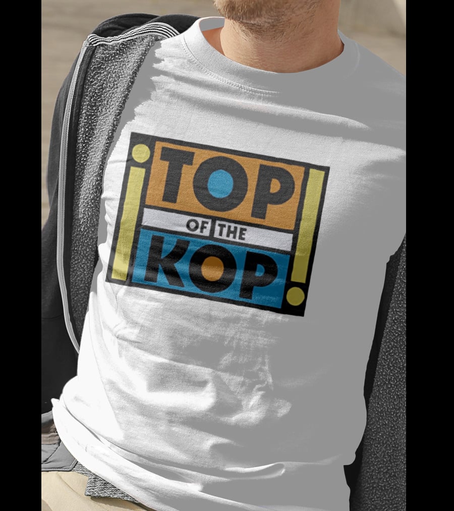 Top Of The Kop Block Lettering Bold Colorful Rectangles T-Shirt