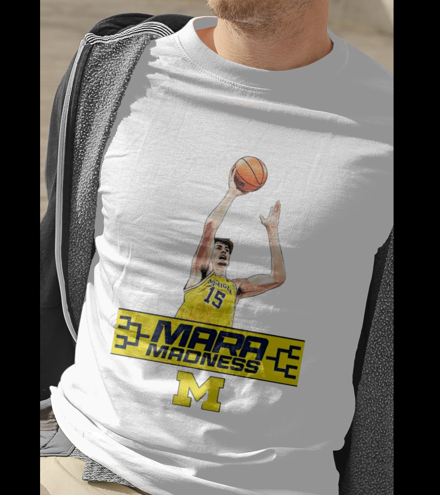 Mara Madness University Of Michigan Basketball Aday Mara Number 15 T-Shirt