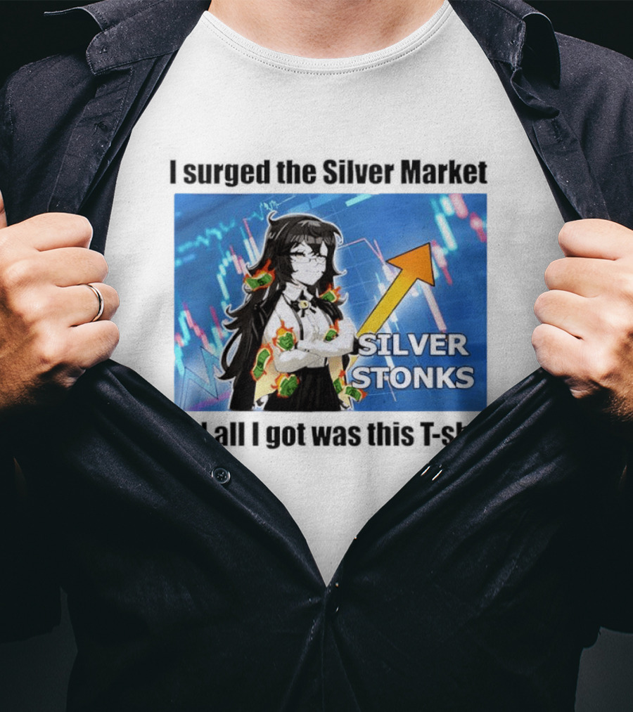 Grimmi 2026 Silver Stonks Crashed The Market With Business Insight T-Shirt