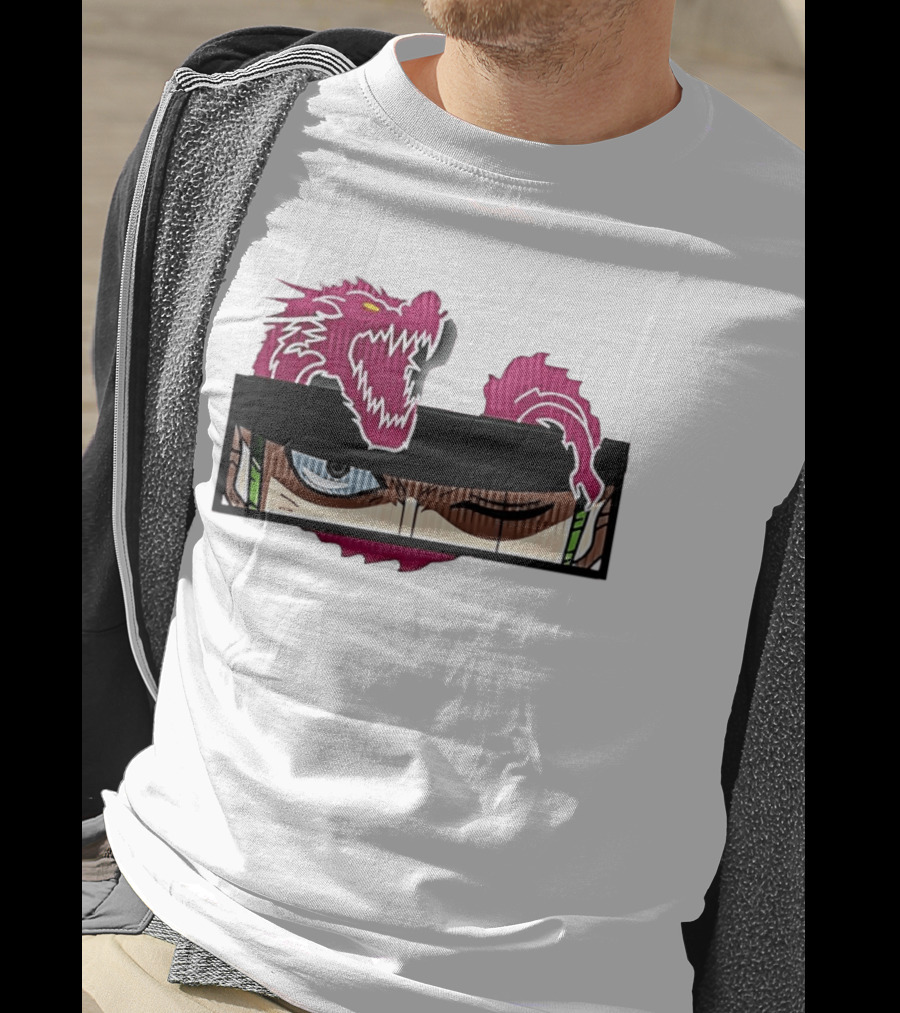 One Piece Roronoa Zoro Wano Purple Dragon Eyes Anime Manga T-Shirt