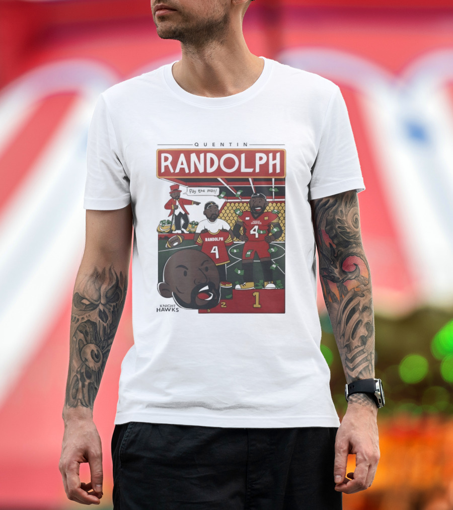 Randolph Quentin Knight Hawks Pay The Man Football Scene T-Shirt
