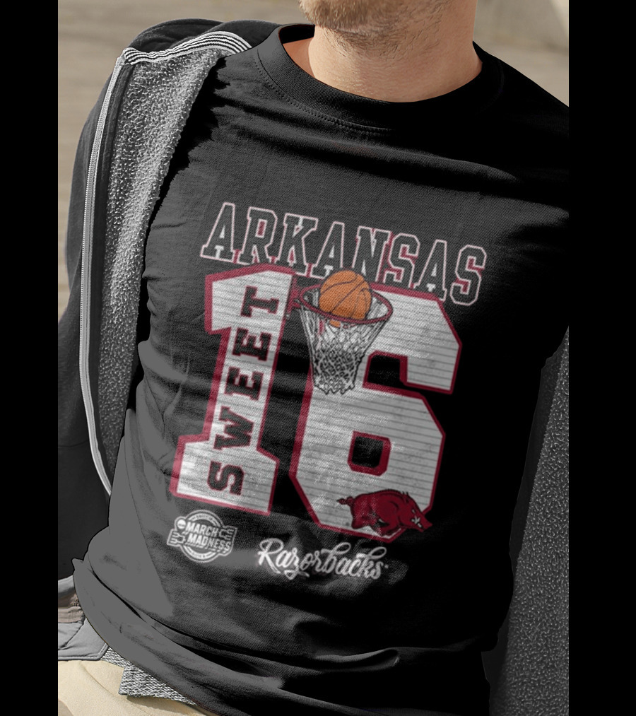 Arkansas Razorbacks March Madness 2026 NCAA Sweet 16 Basketball T-Shirt