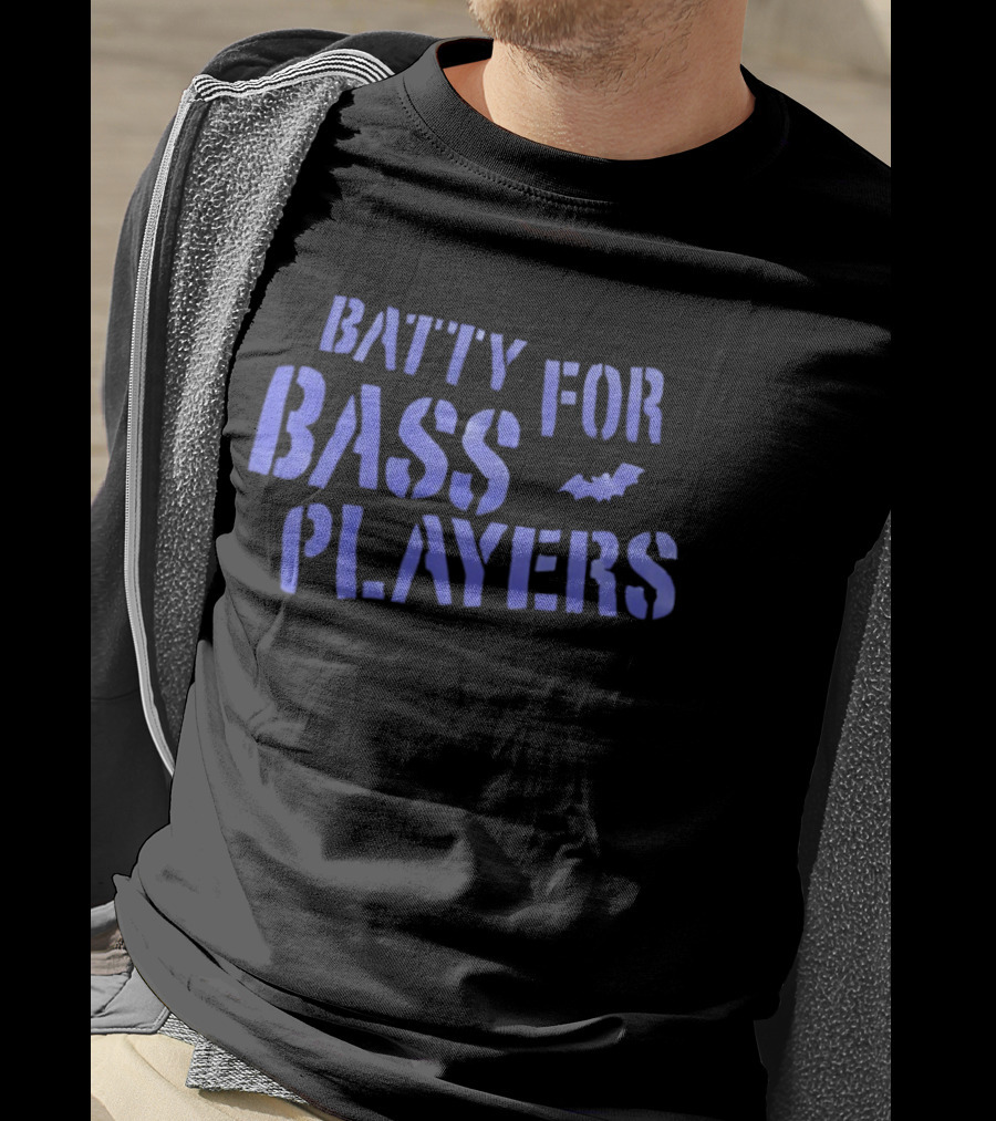Batty For Bass Players Bat Icon Halloween T-Shirt