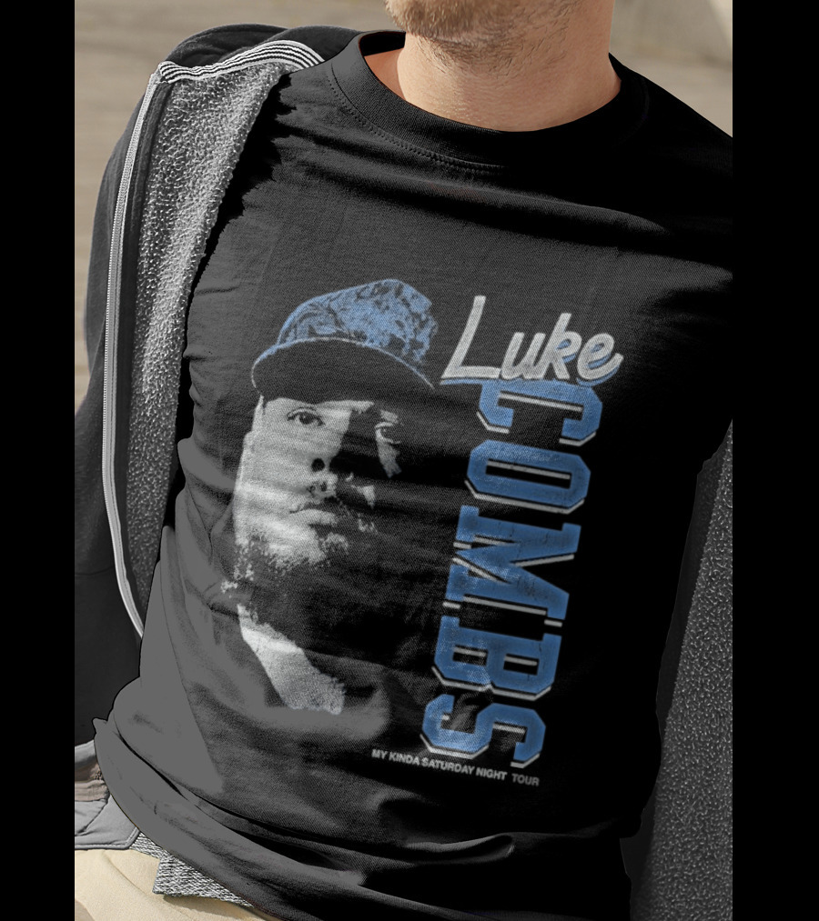 Luke Combs My Kinda Saturday Night Tour Hat And Bearded Face T-Shirt