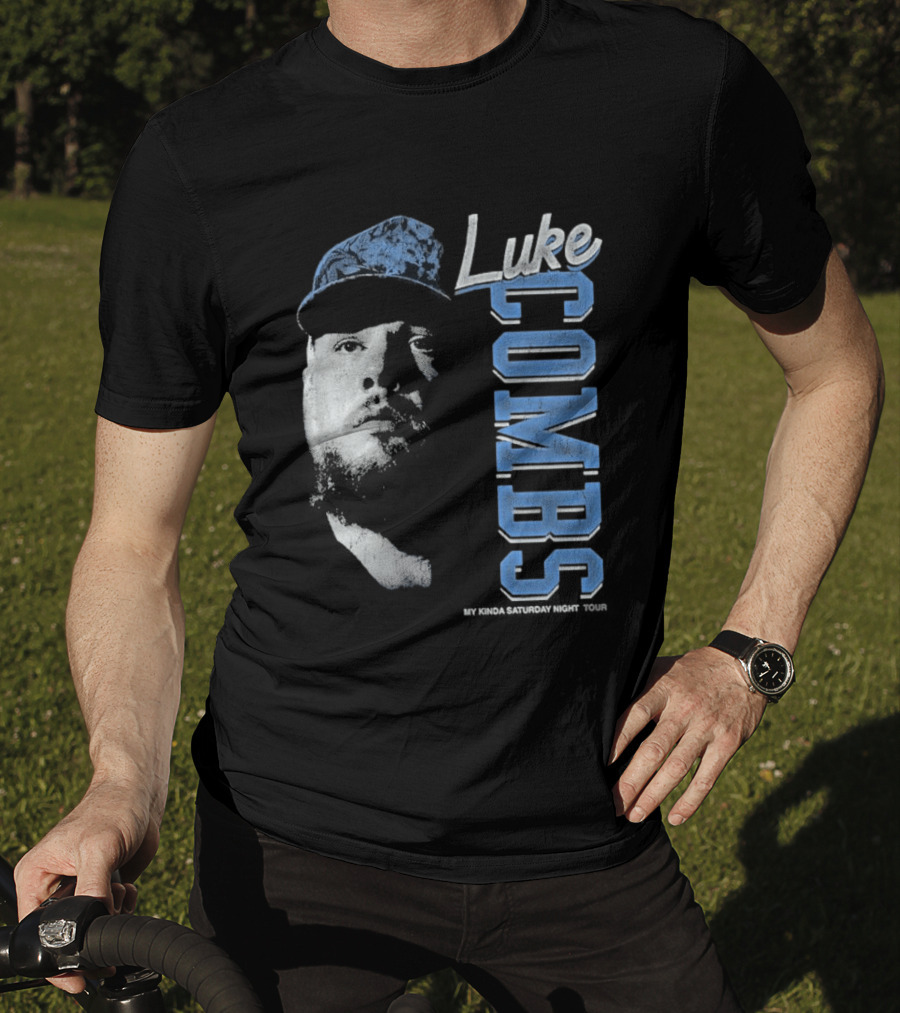 Luke Combs My Kinda Saturday Night Tour Hat And Bearded Face T-Shirt