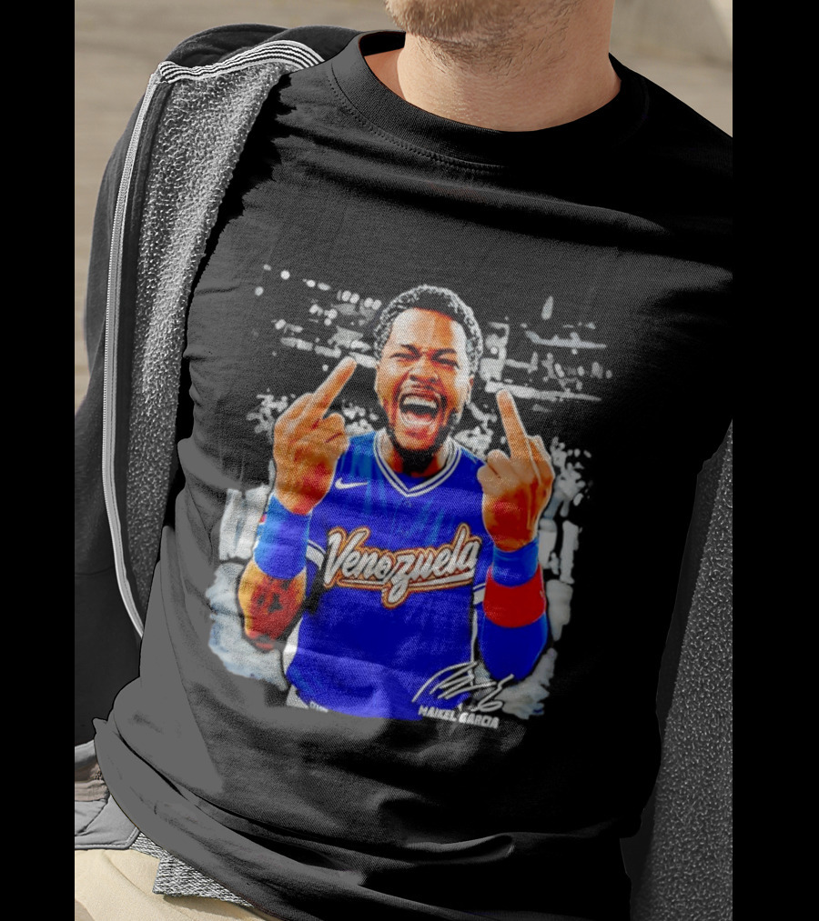 Maikel Garcia Venezuela 2026 MVP Middle Finger Baseball Team T-Shirt