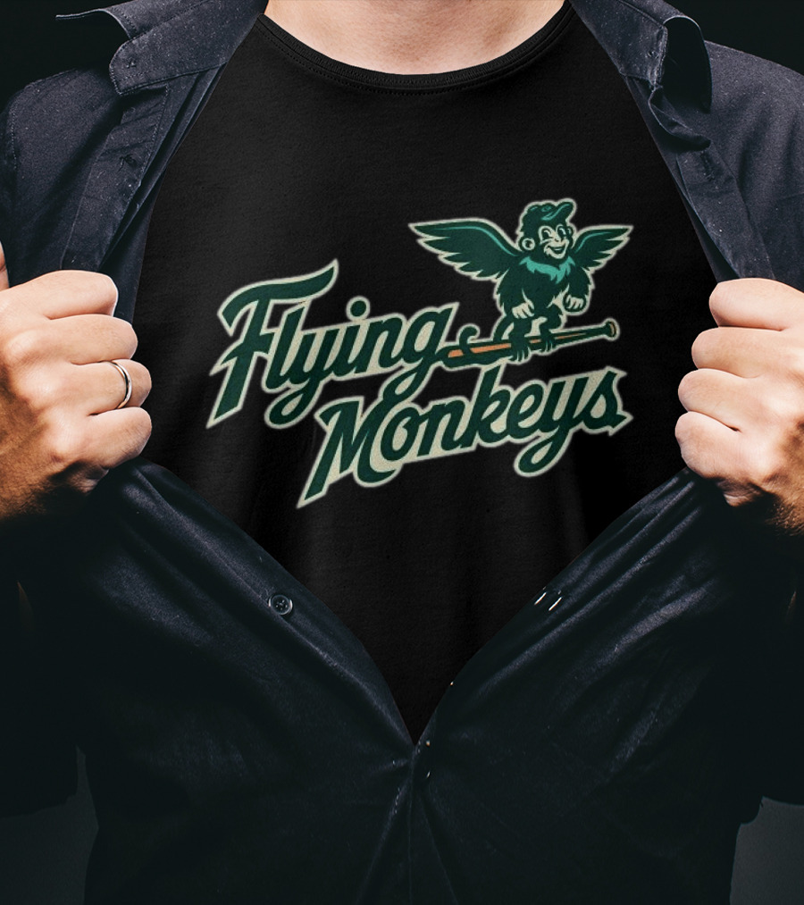 Greenwood Flying Monkeys 2026 New Summer Flying Monkeys Broomstick Fun T-Shirt