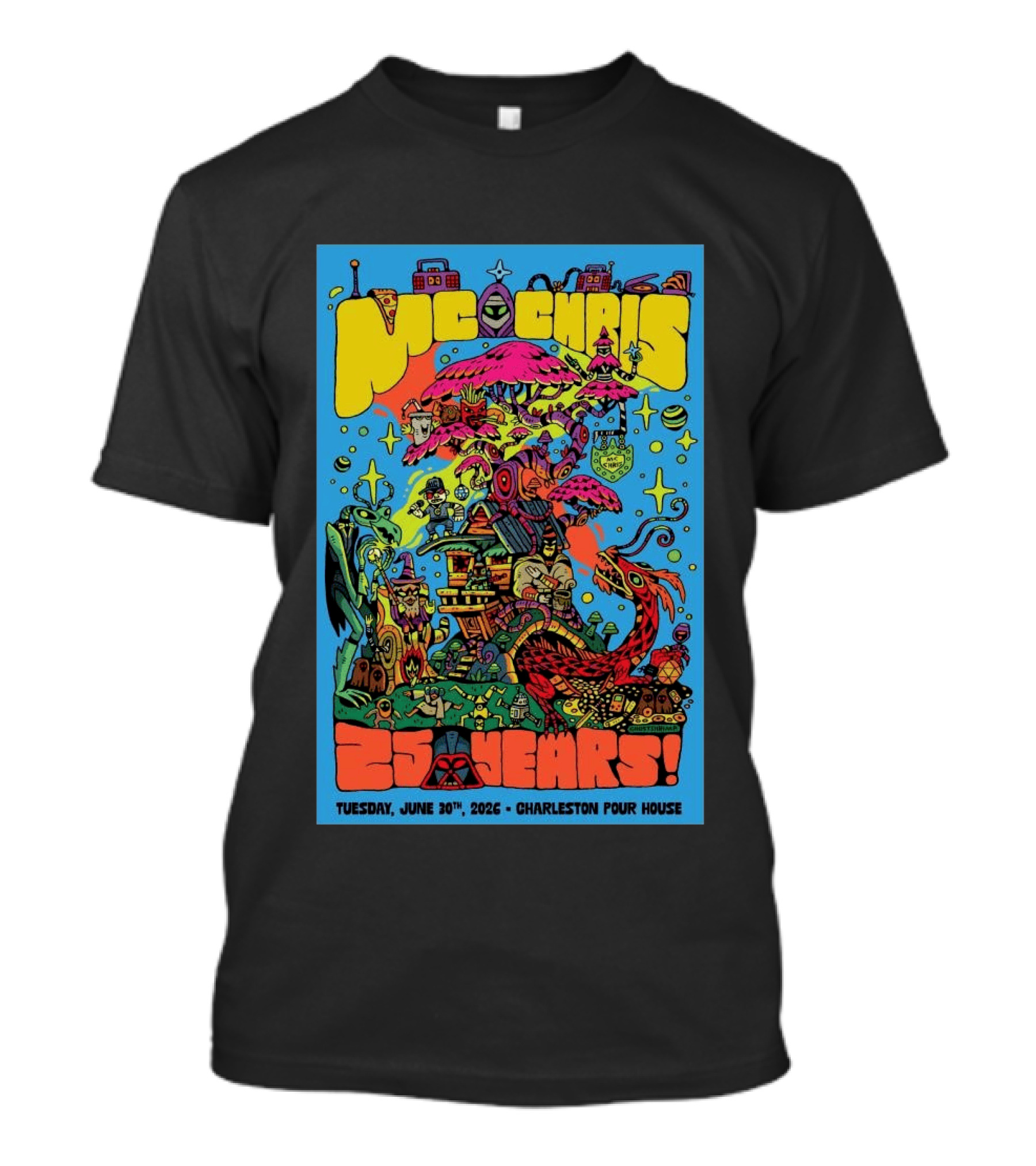 MC Chris 25 Years Charleston Pour House June 30 2026 Psychedelic T-Shirt