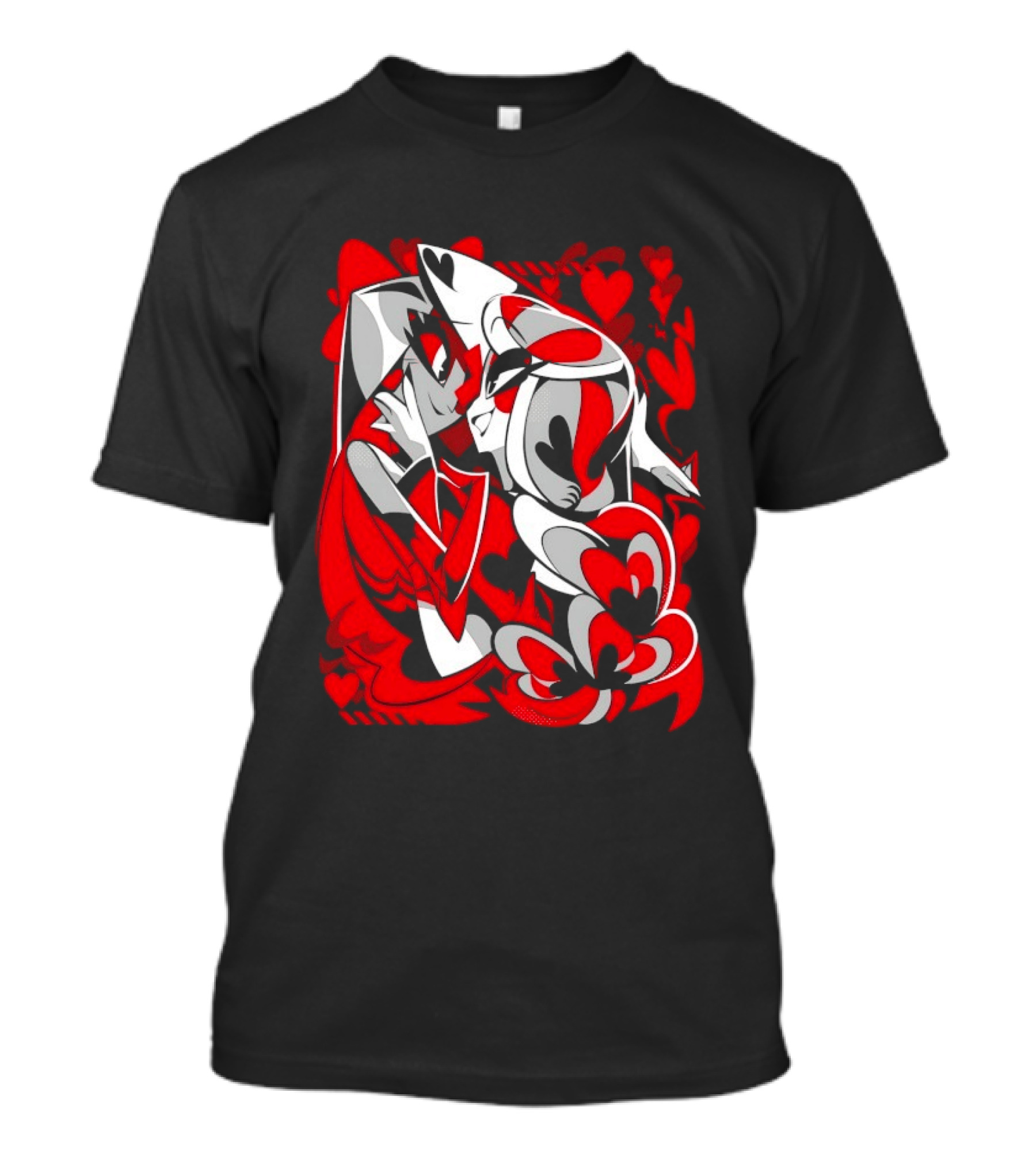Charlie Morningstar Vaggie Hazbin Hotel Hearts T-Shirt