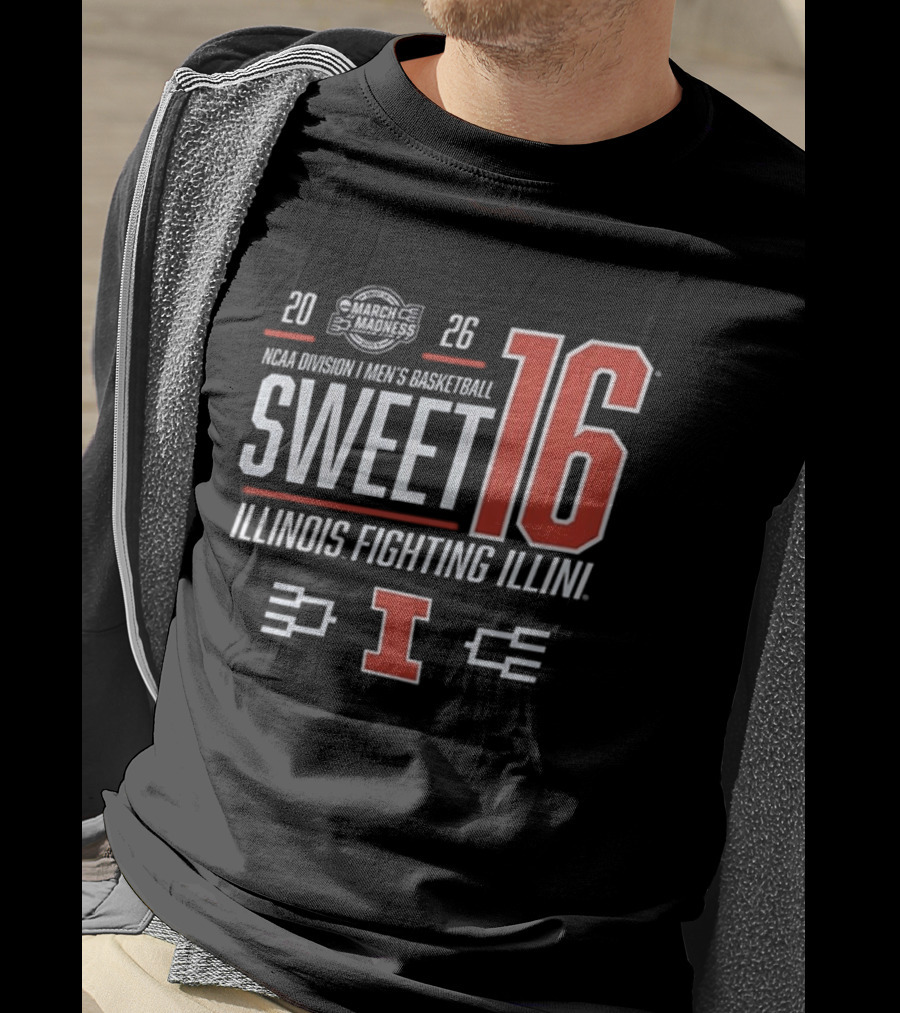 2026 NCAA Men's Basketball March Madness Sweet 16 Illinois Fighting Illini T-Shirt