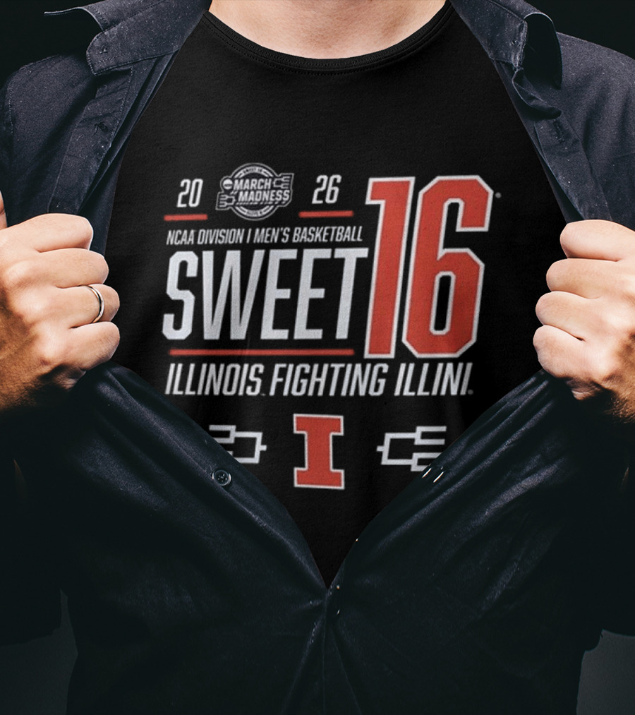 2026 NCAA Men's Basketball March Madness Sweet 16 Illinois Fighting Illini T-Shirt