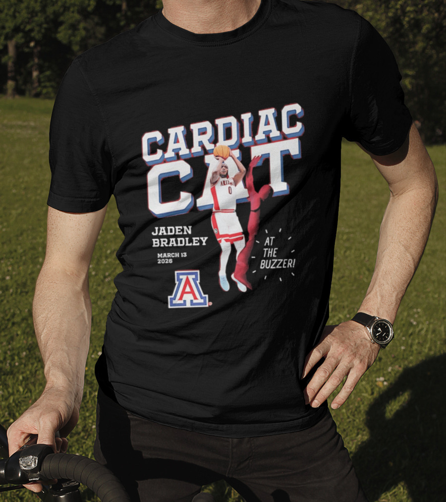 Jaden Bradley Cardiac Cat Arizona Wildcats At The Buzzer T-Shirt
