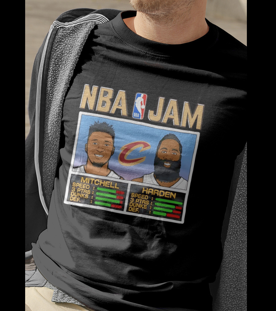 NBA Jam Cleveland Cavaliers Donovan Mitchell James Harden T-Shirt