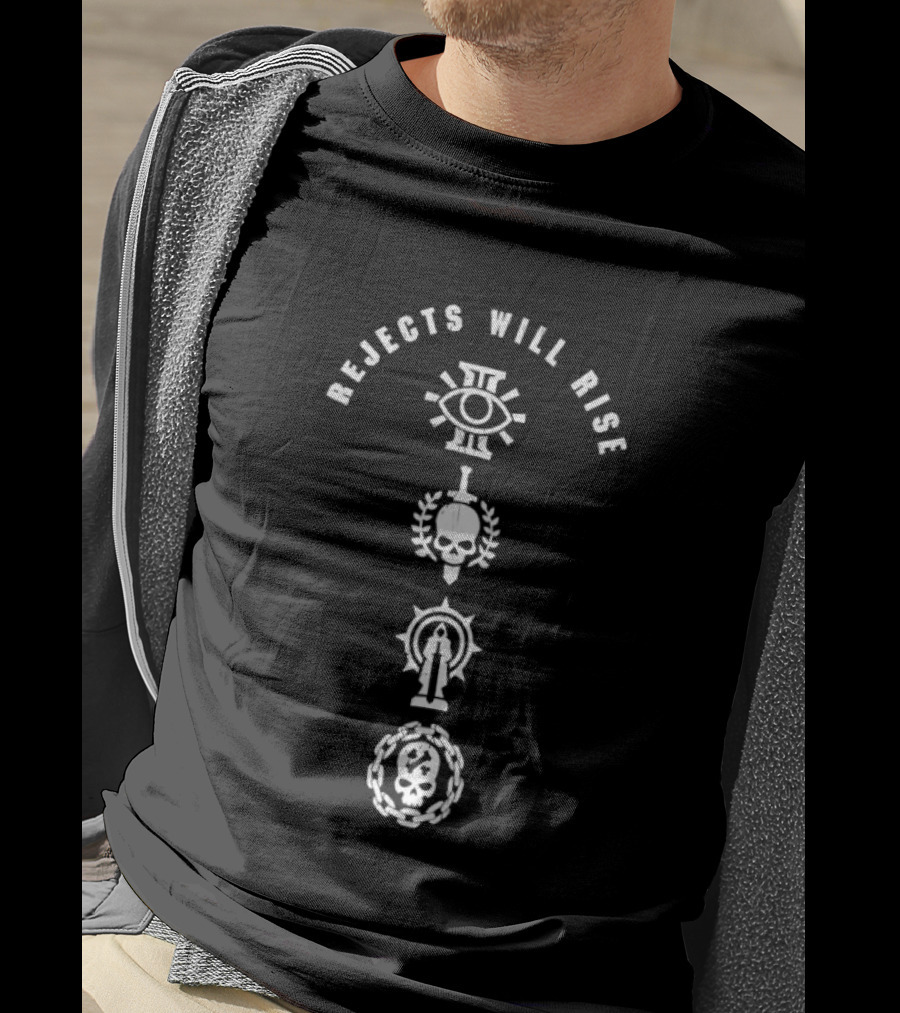 Rejects Will Rise Eye And Skull Symbol Collection T-Shirt