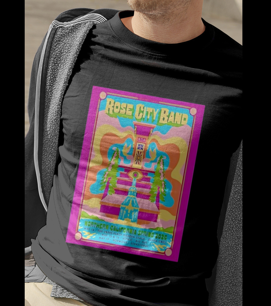 Rose City Band Northern California Spring 2026 Santa Cruz Hopmonk May 14 16 17 Forest Stream Psychedelic T-Shirt