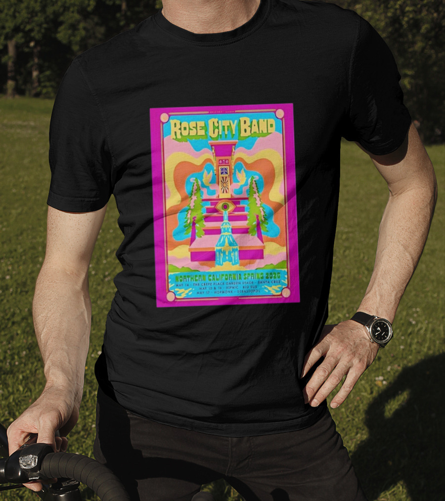 Rose City Band Northern California Spring 2026 Santa Cruz Hopmonk May 14 16 17 Forest Stream Psychedelic T-Shirt