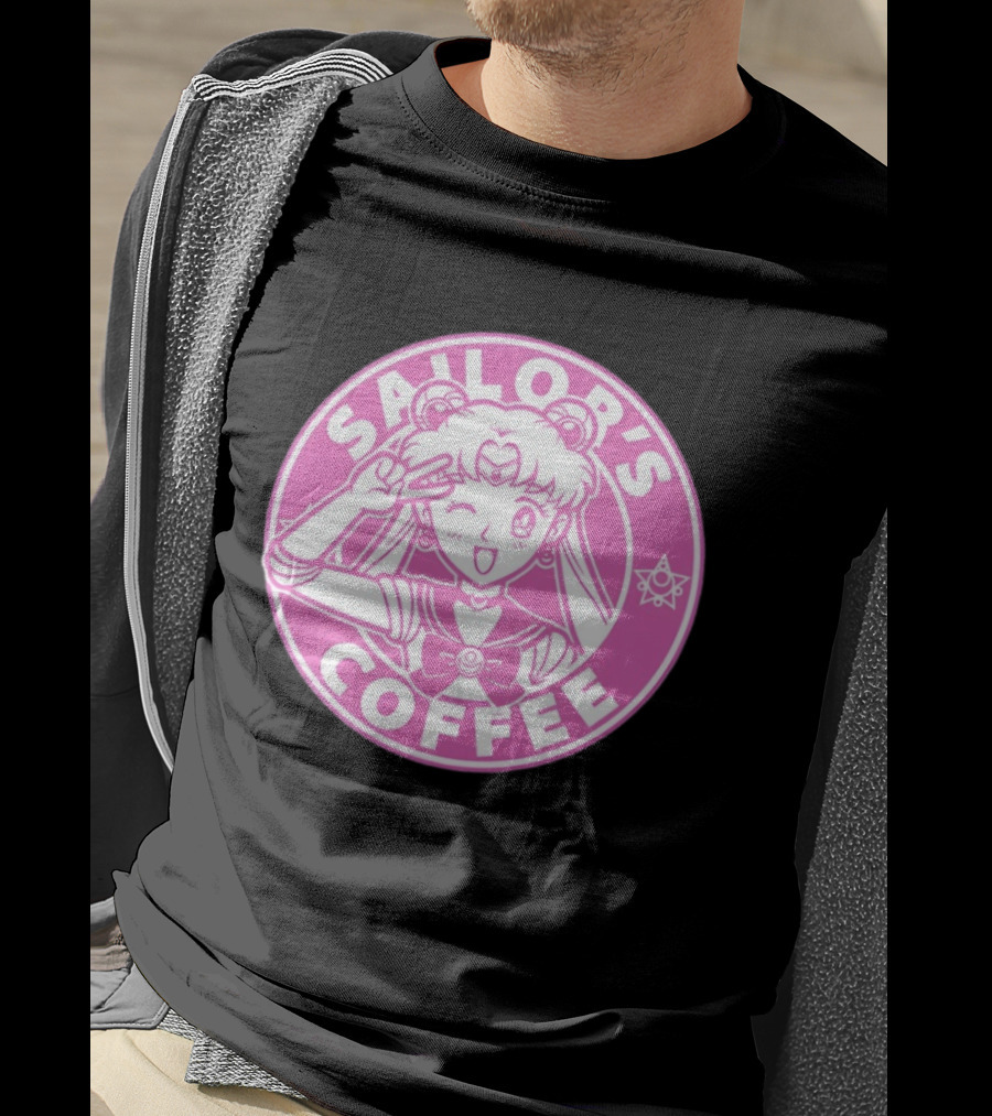 Sailor's Coffee Pink Winking Moon T-Shirt