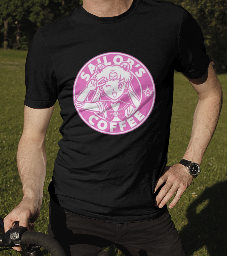 Sailor's Coffee Pink Winking Moon T-Shirt
