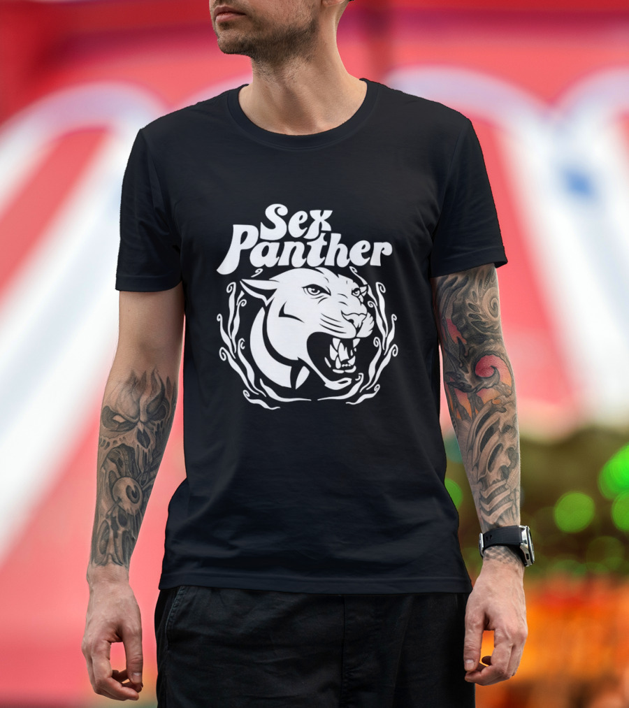 Sex Panther Anchorman Panther Head Motif T-Shirt