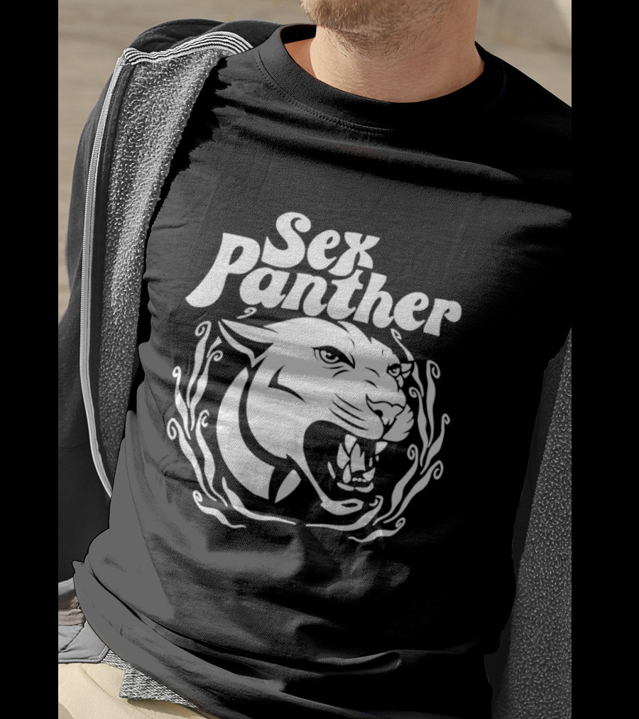 Sex Panther Anchorman Panther Head Motif T-Shirt