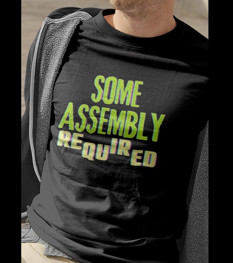 Some Assembly Required Block Style Multicolor T-Shirt