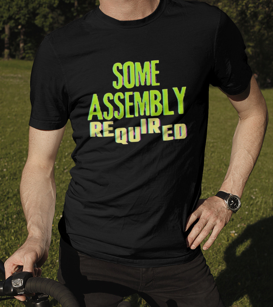 Some Assembly Required Block Style Multicolor T-Shirt