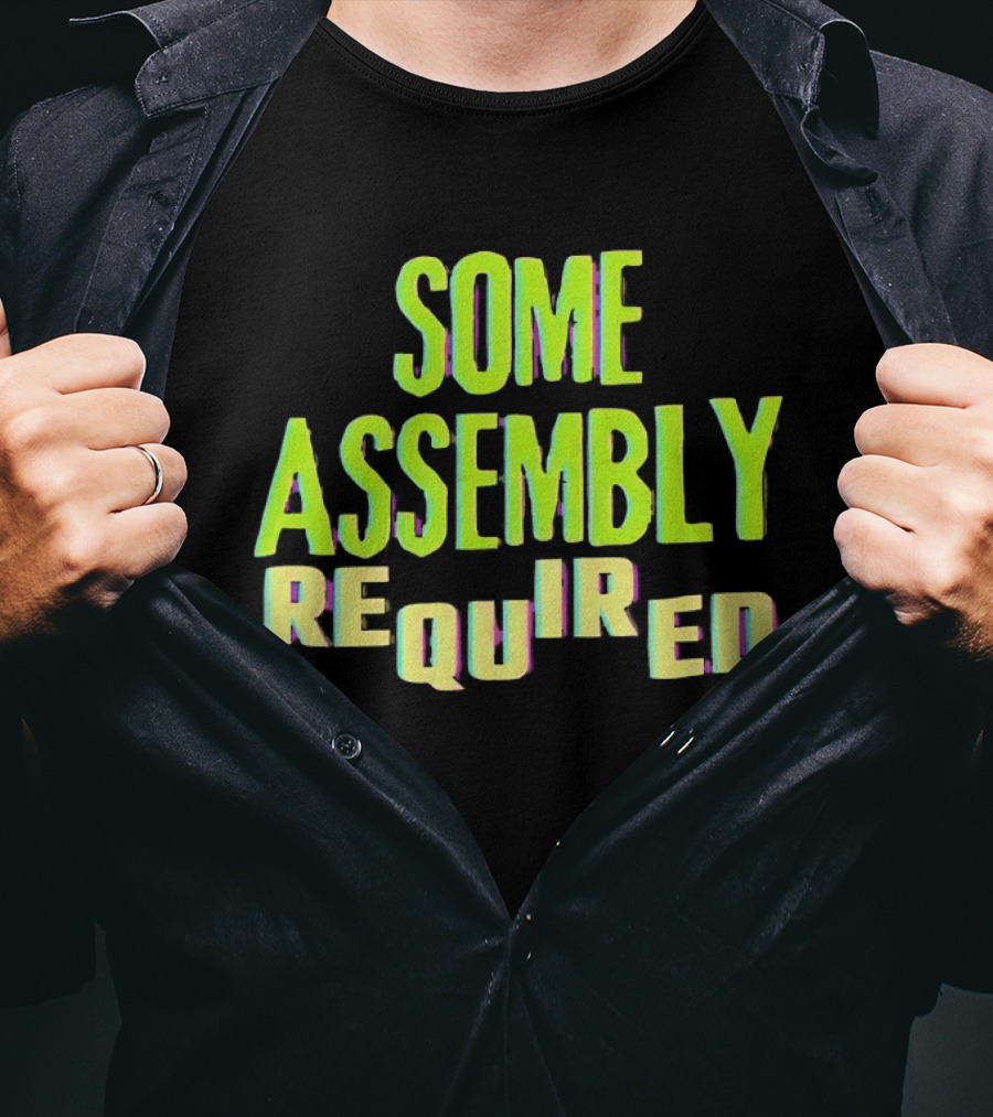 Some Assembly Required Block Style Multicolor T-Shirt