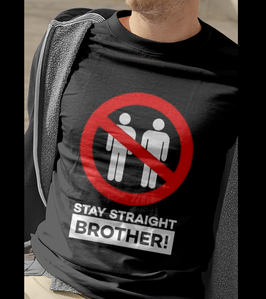 Stay Straight Brother Circle Cross Stencil T-Shirt