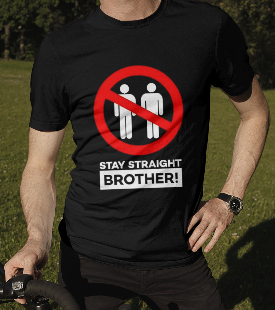 Stay Straight Brother Circle Cross Stencil T-Shirt